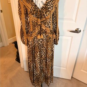 Spell Animal Print Dress M. NWOT